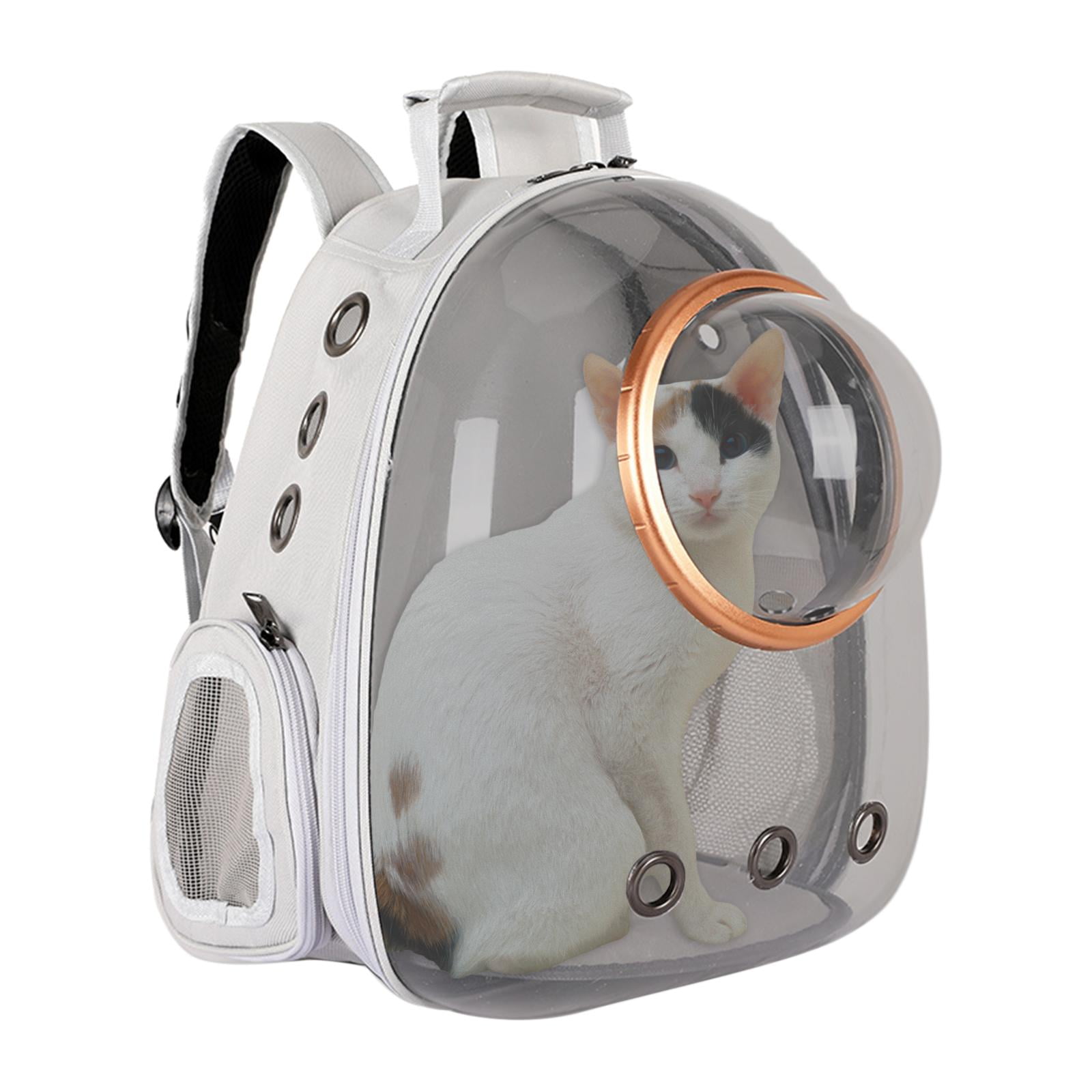 Bvdfgk Cat Dog Carrier Clear Capsule Backpack Travel Sightseeing Knapsack Gray