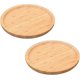 thumbnail image 1 of Bandeja de madera, plato redondo de madera de 2 piezas, plato redondo pequeño de madera, bandeja de pan de madera, plato plano de madera, para posavasos, té, frutas, bocadillos, pasteles, copas de vin JFHHH pequeña, 1 of 2