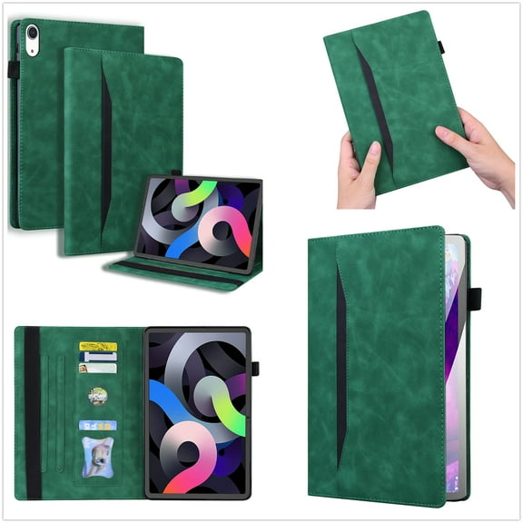 ELEHOLD Muti-Functional Leather Case for iPad 10.9 2022 with Card Slots Holders Kickstand Function Anti-Scratch Shockproof Business Men Women Case For iPad 10th Gen 10.9 inch (2022),Green