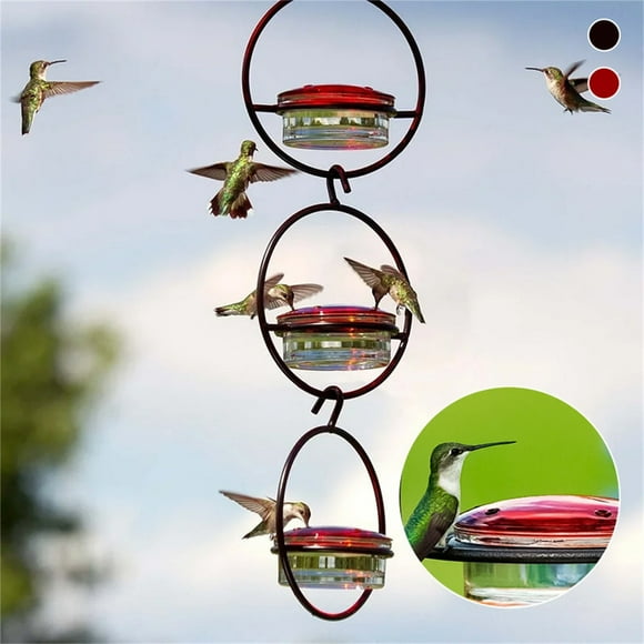 RXIRUCGD Metal Hummingbird Water Feeder Hummingbirds Feeder Hanging Birds Feeder Outdoor Birds Feeder Hanging Hummingbird Feeder