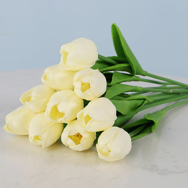 Vintage Artificial Silk Peony Tulip Fake Flowers Bouquet Home Wedding Party Decor Com - Tulips Color Paint Rain Or Shine