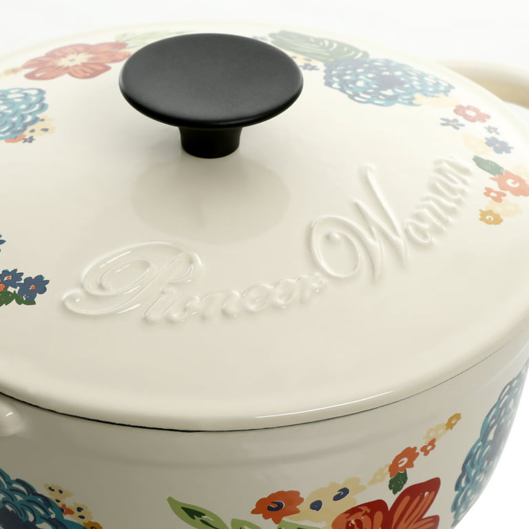 The Pioneer Woman Rose Shadow 3-Quart Enamel Cast Iron Dutch Oven in Multicolor, Size: 3qt