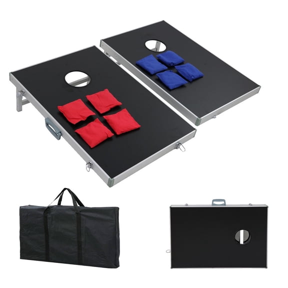 HOWEN 3ft x 2ft Cornhole Game Set, Portable Cornhole Board Bean Bag Toss with Aluminum Frame, Compact Size for Tailgating, Picnics, and Backyard Fun