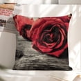 thumbnail image 5 of Wooden board red roses Linen toss pillowcase Decoration pillowcase Gift preferred 20x20" Cushion cover 1 set Sofa pillowcase Sofa bedroom living room car, 5 of 5