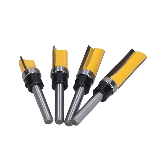 Broca Para Enrutador De Corte Al Ras, Corte De Ranurado De Fresado, 4 Brocas Rectas Para Carpintería De 1/2 Pulgada De Diámetro Para Madera Contrachapada Para Madera Para Trabajo ANGGREK Otros