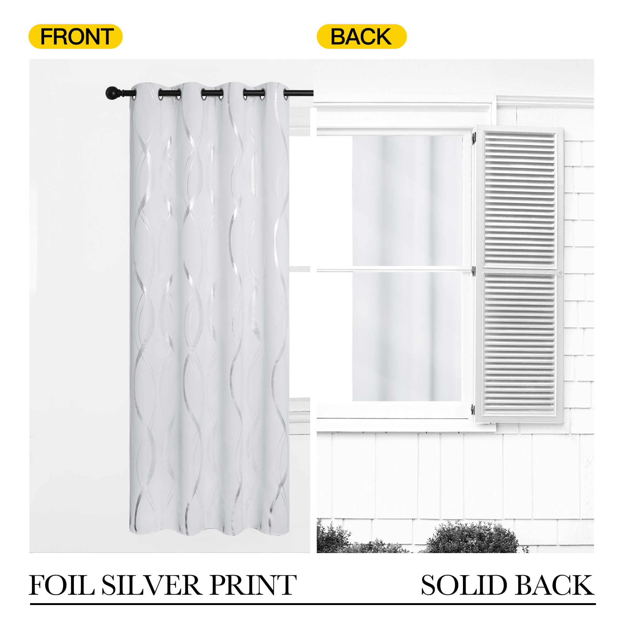 NICETOWN Blackout Curtains, Gray, 52x54 Inches, 2 Panels photo 4