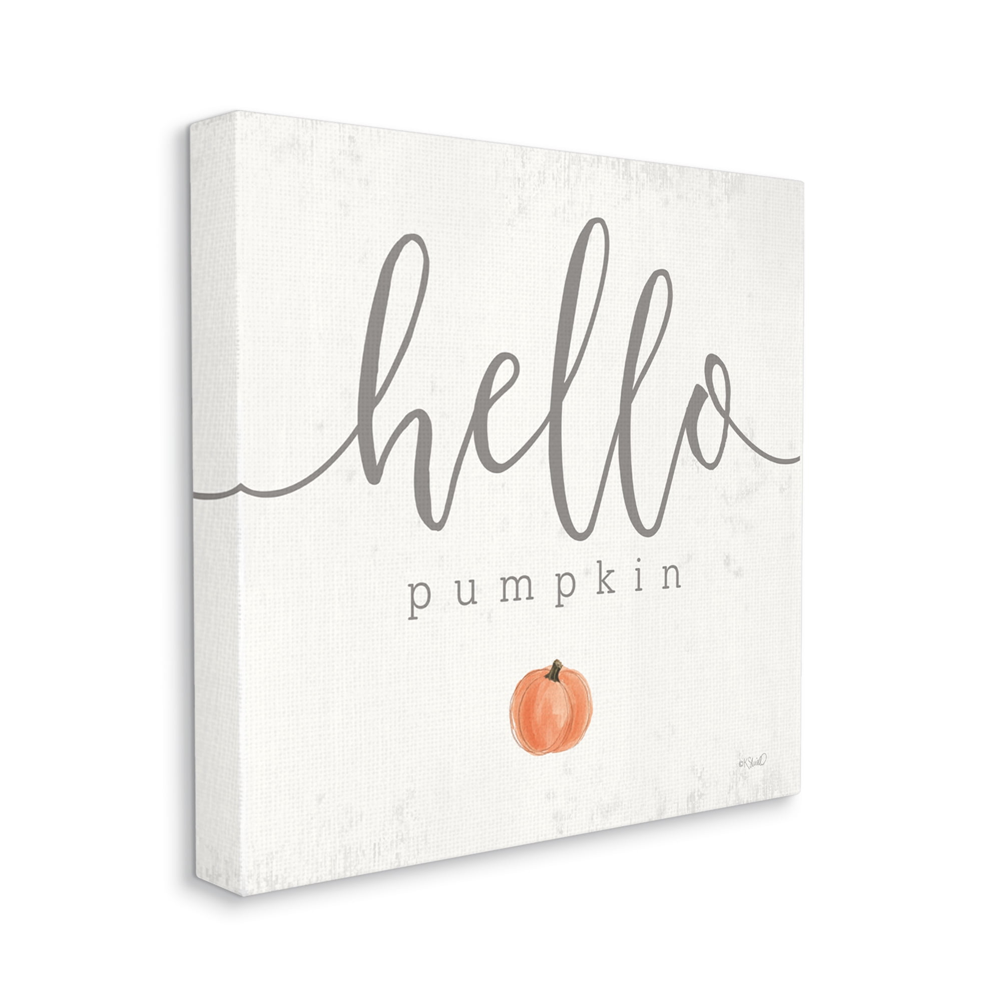 Stupell Industries Hello Pumpkin Fall Greeting Food & Beverage Painting Gallery Wrapped Canvas Print Wall Art, 24 x 24