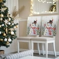 thumbnail image 3 of Snowman Christmas Chair Covers Set of 1 Winter Christmas Tree Snowflakes Gray Chair Back Covers Stretch Removable Washable Slipcovers Protector for Dining Room Kitchen Party Decor, 3 of 5