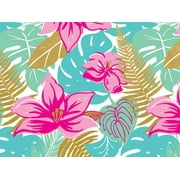 Pack of 1, Tropical Paradise 24" x 417' Gift Wrap Counter Roll For Feminine, Birthday, Mother's Day