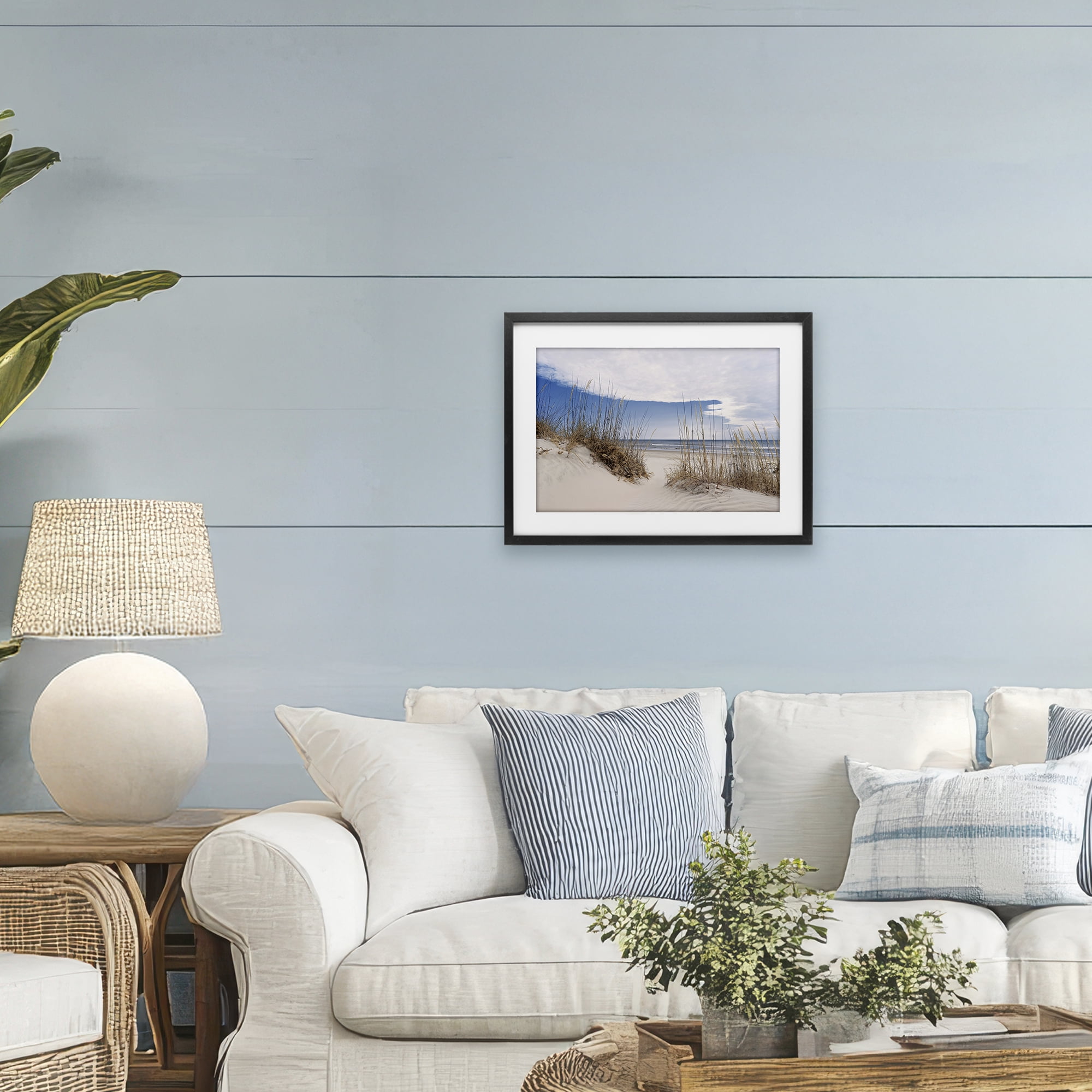 Stupell Industries Sea Oats Along Sandy Dunes Black Framed Print Under Glass, design by Natalie Carpentieri