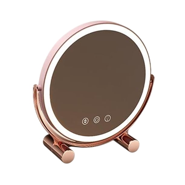 Mirador de espejo iluminado Mirror cosmético Viajamiento esencial Dimmable Práctico Mirror de tocador para apartamentos de dormitorio Inicio de baño rosa