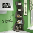 thumbnail image 5 of 5-Tier Modern Shelving Unit White with Sea Grass Design, Adjustable Shelves, High-Quality Board, for Home & Office Organization, 5 of 6