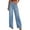30# Sky Blue, variant on Cyglowse Women's Plus Size Wide Leg Jeans Elastic High Waist Stretchy Distressed Hem Denim Pants with Pockets Sky Blue 2XL