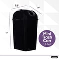 thumbnail image 2 of Superio 10.5 Gallon Slim Step On Pedal Plastic Trash Can, Waste Bin for Under Desk, Office, Bedroom, Bathroom - 42 Qt - 2 Pack (Black), 2 of 5