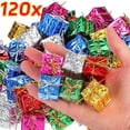 thumbnail image 2 of 6-120 piezas Mini cajas de regalo colgantes para árbol de Navidad, adornos de caja de espuma cuadrados coloridos, decoraciones para fiestas de Año Nuevo y Navidad al por mayor, 2 of 5