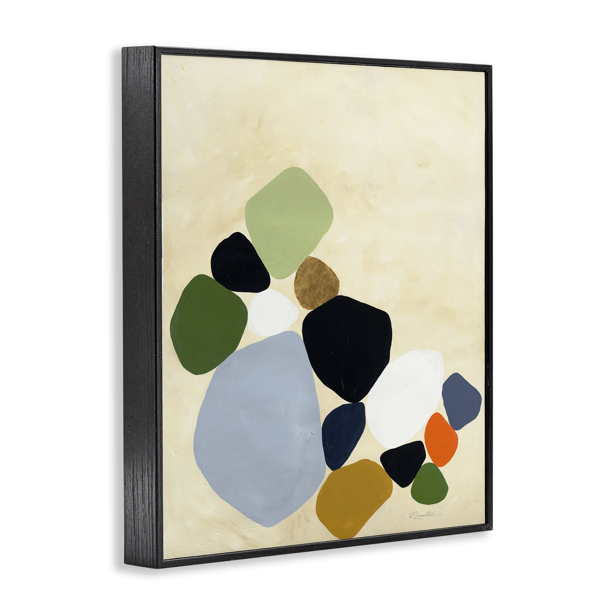 Stupell Industries Balanced Shapes Cluster Black Framed Giclee Art, design by Ruth Fromstein