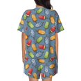 thumbnail image 6 of Daiia Fruit Ice Cream Pattern Womens Pajama Sets Short Sleeve Pajamas for Women Sets Soft Lounge Sets Casual Round Neck Sleepwear PJS-Small, 6 of 7