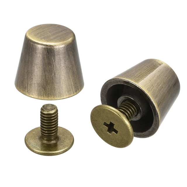 Unique Bargains Rivets à Vis 10.5x9.5mm Tête Plate Creuse Clous en Cuir Ton Bronze Lot de 8