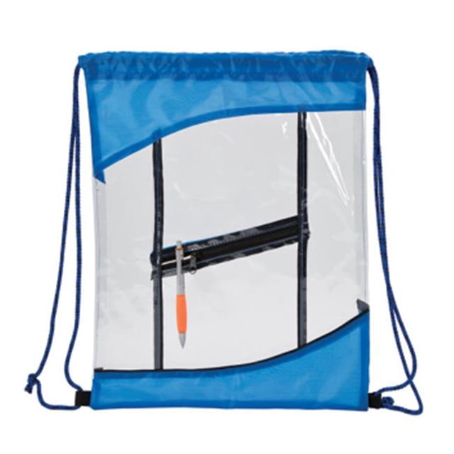 The Clarity Clear Drawstring Bag - Blue