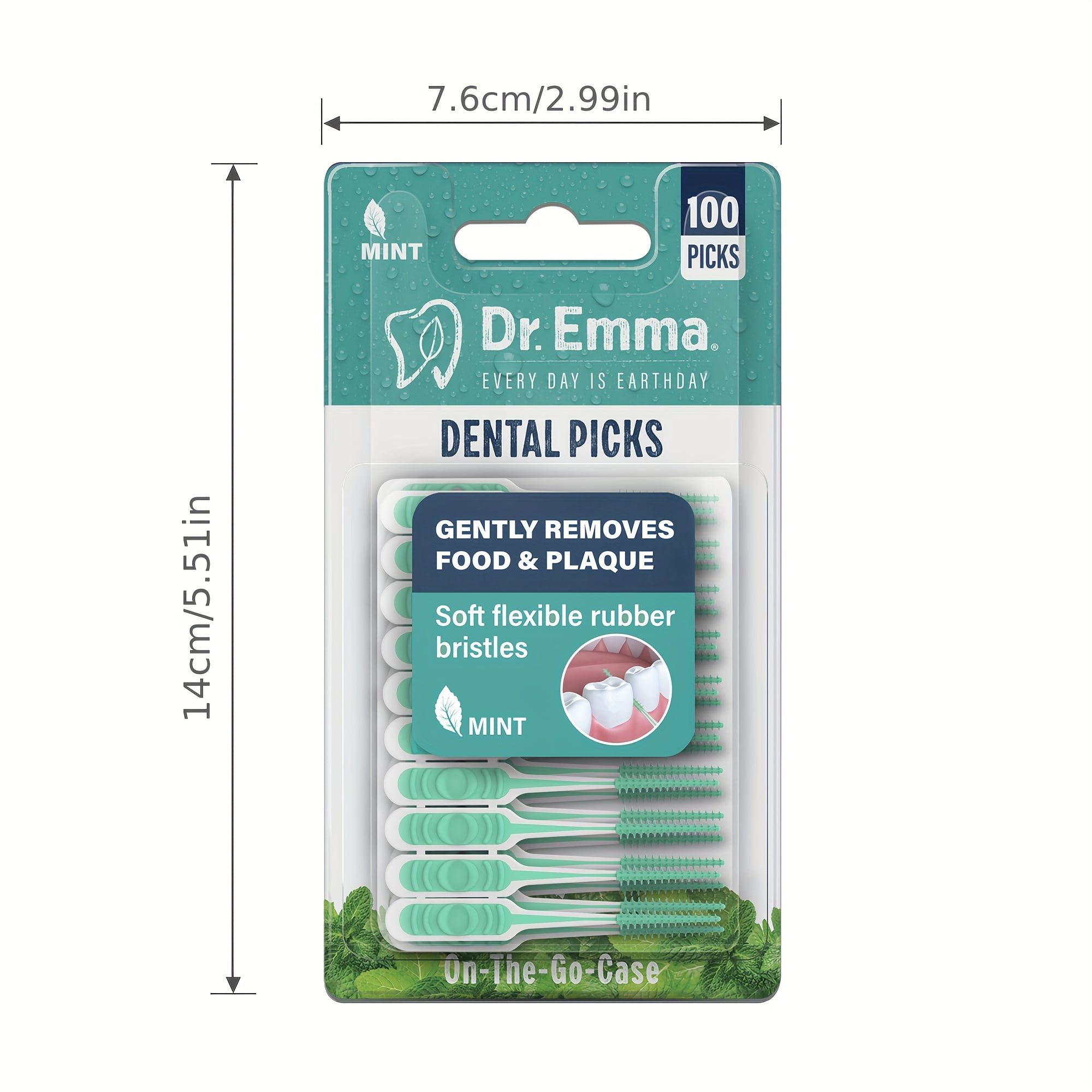 Dr. Emma 100pcs/200pcs/400pcs Dental Picks Mint Brush Picks