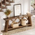 thumbnail image 6 of Tribesigns 70.8-Inch Long Console Table, 2-Tier Farmhouse Wooden Entryway Sofa Table with Storage Shelf for Entrance, Hallway, Living Room, 6 of 17