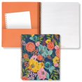 thumbnail image 1 of Steel Mill & Co Lindo Cuaderno De Espiral Grande Con Rayas Universitarias, 11 X 9,5 Pulgadas, Tapa Dura Duradera Y 160 Páginas Rayadas, Flores De Jardín (Azul Marino), 1 of 5