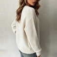 thumbnail image 5 of DailyTrove Women Crew Neck Textured Knit Sweater Long Sleeve Drop Shoulder Relaxed Fit Casual Pullover Tops, 5 of 5