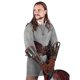 thumbnail image 3 of Cinturón retro, armadura medieval de cuero de PU, cinturón ancho ajustable, cinturón con tachuelas para hombres y mujeres, accesorio de disfraz de cosplay, marrón, 3 of 4