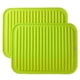 thumbnail image 1 of Salvamanteles de silicona de 9 x 12 pulgadas, grande, multiusos, para secado, resistente al agua, (juego de 2), antideslizante, flexible, duradero, apto para lavavajillas, color verde Vhermosa SNFLD602, 1 of 4