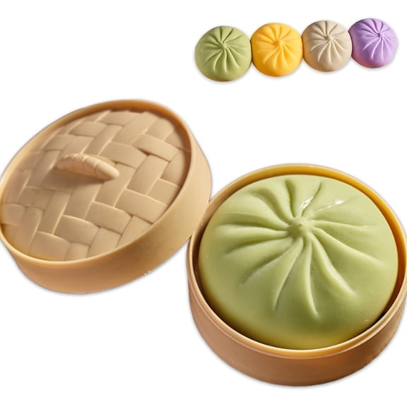 Giant Dumpling Squishy,Jumbo Dumpling Squishy Large,Large Stress Relief Sensory Ball, Soft Squeeze Decompression Dough (Green)