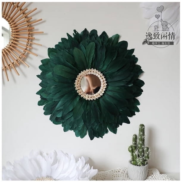 Decoración de plumas naturales para habitación, arte de pared artesanal hecho a mano, tapiz colgante de macramé, decoración nórdica para el hogar