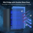 thumbnail image 4 of 2.5 Cu.Ft Wine Fridge, Mini Fridge With Glass Door, Wine Cooler Refrigerator, Beverage Drink Beer Cooler, Adjustable Shelves & Digital Temperature Display, 22 Bottle 95 Can, 4 of 7