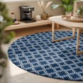 thumbnail image 3 of Round Rugs 4Ft, Navy Blue Morocco Round Area Rug Washable Indoor Throw Carpet, Modern Abstract Classic Geometric Soft Non Slip Circle Rug for Kitchen Nursery Room Home Decor Aesthetic, 3 of 8
