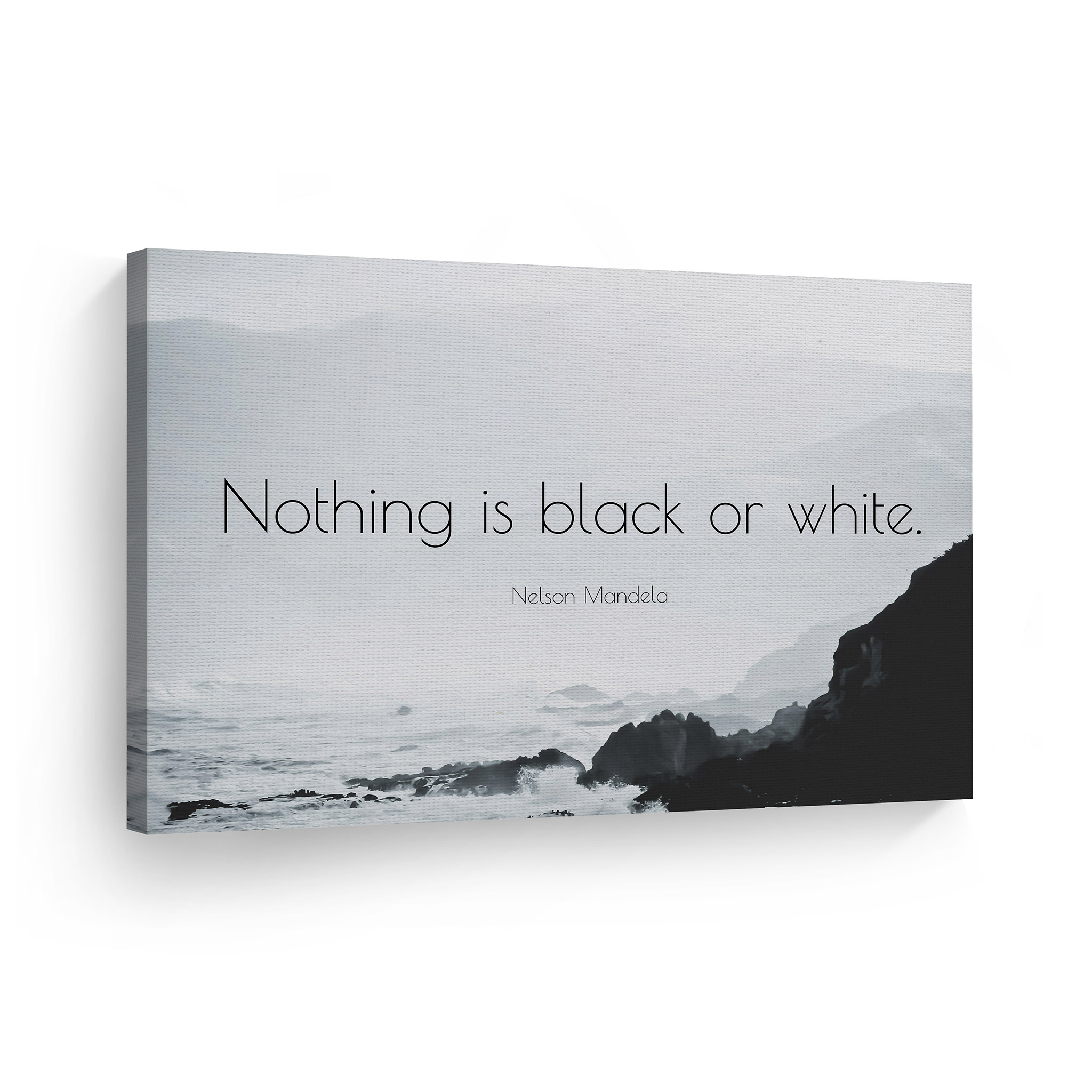 Smile Art Design Nothing is Black and White Quote Canvas Print