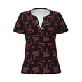 thumbnail image 4 of Wukai Red Snake Casual V-Neck Graphic Tees for Women: Lightweight and Breathable Summer Tops with Stylish Design-X-Large, 4 of 8