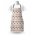 thumbnail image 3 of Emoticon Apron, Hipster Pop Art Theme 90s Fashion Comic Book Lollipop Shoes Lips Roses, Unisex Kitchen Bib with Adjustable Neck for Cooking Gardening, Adult Size, Yellow Red Blue, by Ambesonne, 3 of 4