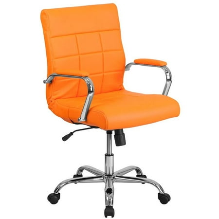 Scranton Co Mid Back Faux Leather Swivel Office Chair In Orange