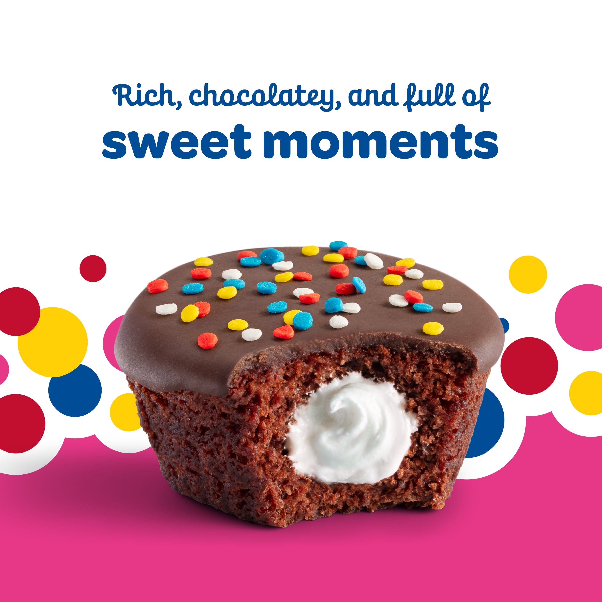 (3 pack) Wonder Crème Filled Chocolate Cupcakes, Individually Wrapped Cupcakes, 8 Count