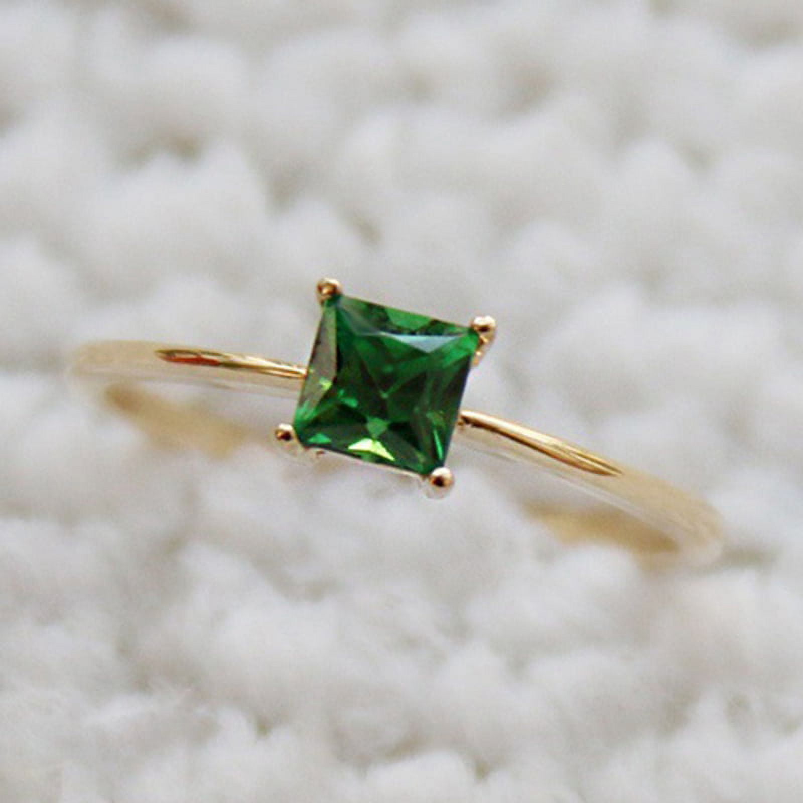 Green Stone Ring - Temu