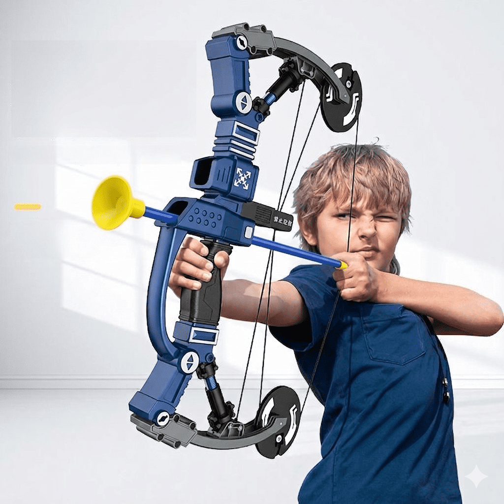 BAZIL BAZOS Youth Archery Training Set – Beginner Compound-Style Practice Bow with Safety Tip Arrows and Target for Outdoor Sport Use (Ages 12+)