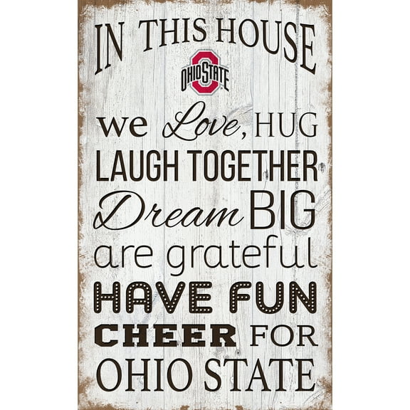 Ohio State Buckeyes 11'' x 19'' Team In This House Sign