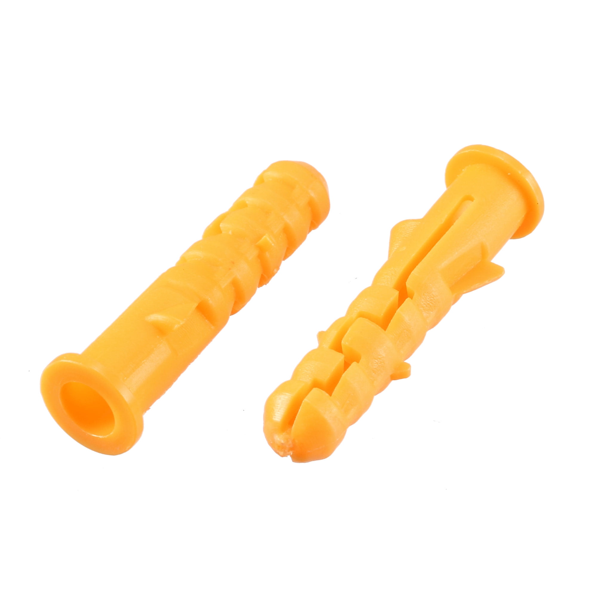 6mmx30mm Plastic Expansion Pipe Wall Anchor Screw Plug Yellow 100pcs