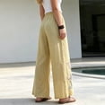 thumbnail image 6 of MYAOYINo Boundaries Linen Pants for Women Plum Blossom Embroidery Wide Leg Elastic Waist Casual, 6 of 8