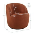 thumbnail image 6 of BELLEZE Swivel Barrel Chair, Velvet Modern Round Swivel Accent Chair, 360° Upholstered Swivel Single Sofa Armchair, Comfy Swivel Accent Chair for Living Room Bedroom - Slate (Brick), 6 of 7