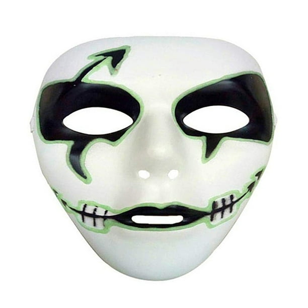 Máscara luminosa de halloween máscara de disfraz de fiesta máscara luminosa de Halloween máscara de disfraz de fiesta máscara de baile de cara de terror de plástico ANGGREK Otros