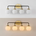 thumbnail image 5 of JONATHAN Y Caleb 30.75" 4-Light Contemporary Transitional Iron/Glass LED Vanity Light, Brass Gold/Black, 5 of 13