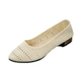 thumbnail image 2 of HTHLVMD Breathable Knit Ballet Flats, Cutout Mesh Slip-On Shoes, Low Heel Casual Shoes, Perforated Summer Shoes, Women's Comfort Breathable Knit Crochet Shoes Lace Ballet Flats, Beige 5.5, 2 of 6