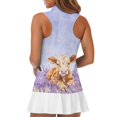 thumbnail image 5 of Whosucclay Calf in Lavender Field Women's Sleeveless Golf Shirts for Ladies, Fashion Elastic Womens Golf Shirt for Tennis Outdoor XS - 2XL, 5 of 7