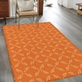 thumbnail image 4 of 2.7x5 Area Rugs, Orange Morocco Non-Skid Rubber Backing Large Rectangle Rugs - Living Room Bedroom Home Office, Geometric Leaf Diamond Lattice Abstract Indoor Floor Mat Carpets Washable Rug, 4 of 9