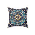 thumbnail image 3 of Moroccan Mosaic Square Pillow, Ethnic Boho Throw Cushion, Blue Tan Decorative Pillow, Eclectic Home Accent, Decorative Sofa Pillow, 3 of 6